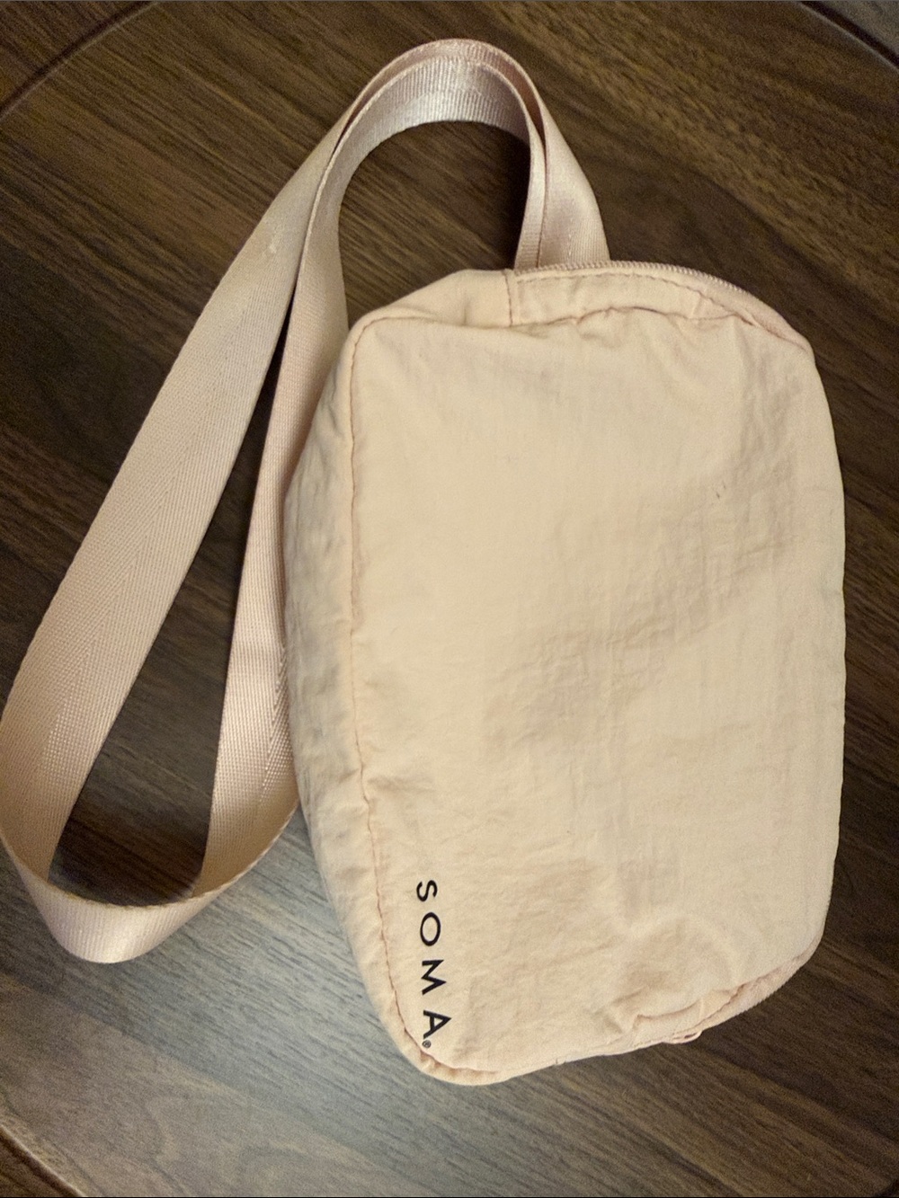 Soma Pale Blush Pink Crossbody Bag with Wide Strap